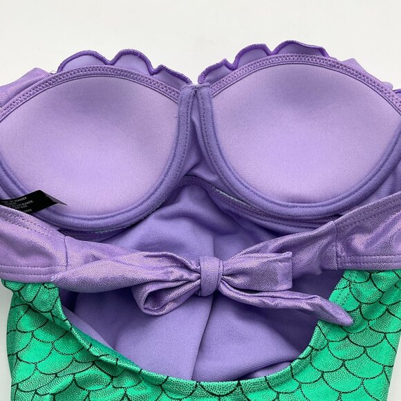 Disney The Little Mermaid Ariel Swimsuit Halter Ties Underwire Padded XS NWOT - Picture 5 of 9
